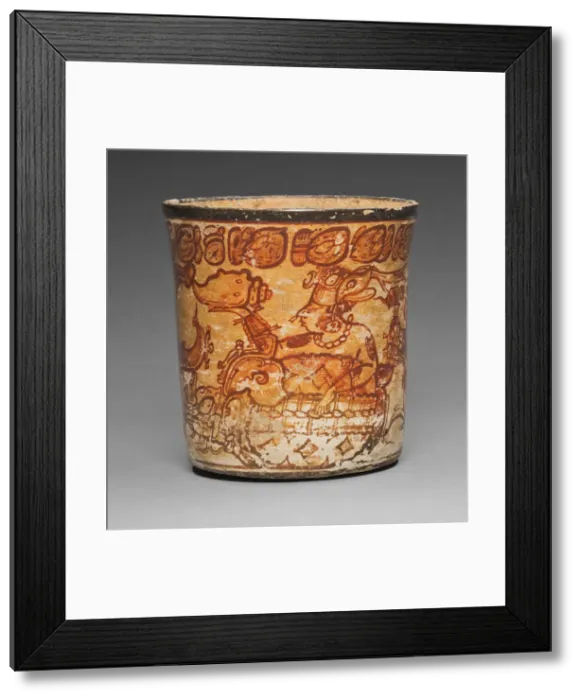 Framed Print : Vessel Depicting a Mythological Scene, A. D. 600 / 800. Creator: Unknown Framed Print : Vessel Depicting a Mythological Scene, A. D. 600 / 800. Creator: Unknown