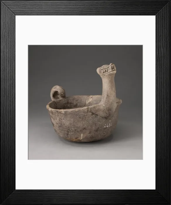 Framed Print : Bowl in the Shape of Underwater Serpent with Upturned Neck and Coiled Tail, A. D Framed Print : Bowl in the Shape of Underwater Serpent with Upturned Neck and Coiled Tail, A. D