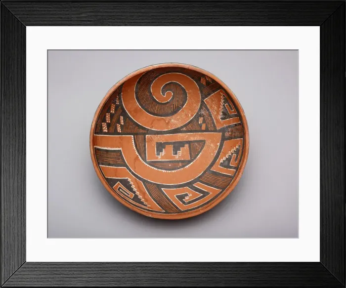 Framed Print : Polychrome Bowl with Abstract Geometric Motifs, 1000 / 1400. Creator: Unknown Framed Print : Polychrome Bowl with Abstract Geometric Motifs, 1000 / 1400. Creator: Unknown