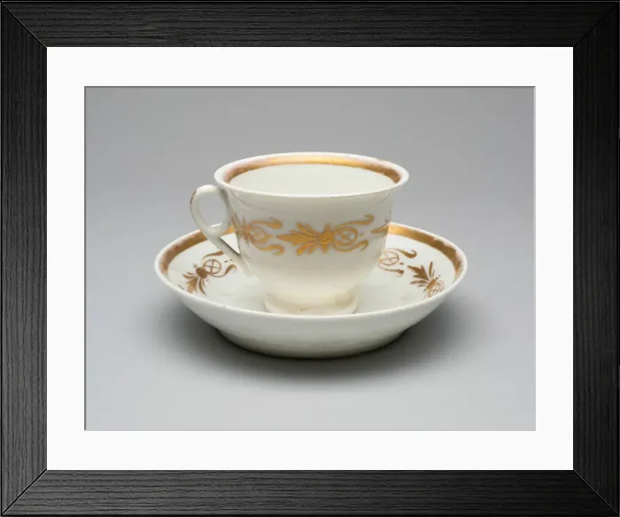 Framed Print : Cup and Saucer, 1826 / 38. Creator: Tucker Porcelain Factory Framed Print : Cup and Saucer, 1826 / 38. Creator: Tucker Porcelain Factory