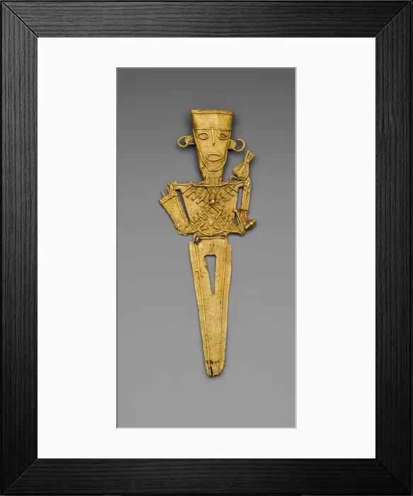 Framed Print : Figurine (Tunjo) of a Standing Figure with Crossed Bands Covering Torso, A. D. 1000 / 1500 Framed Print : Figurine (Tunjo) of a Standing Figure with Crossed Bands Covering Torso, A. D. 1000 / 1500