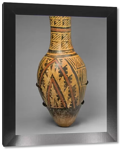 Urn Painted with a Geometric Textile-like Pattern, A. D. 1100  /  1500. Creator: Unknown
