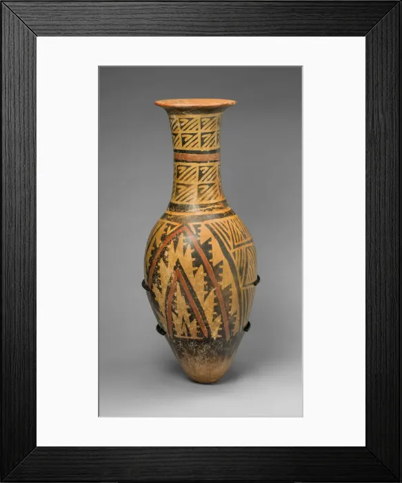 Framed Print : Urn Painted with a Geometric Textile-like Pattern, A. D. 1100 / 1500. Creator: Unknown Framed Print : Urn Painted with a Geometric Textile-like Pattern, A. D. 1100 / 1500. Creator: Unknown