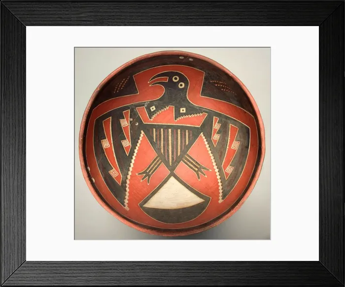 Framed Print : Bowl Depicting a Bird with Outstretched Wings, 1300 / 1400. Creator: Unknown Framed Print : Bowl Depicting a Bird with Outstretched Wings, 1300 / 1400. Creator: Unknown