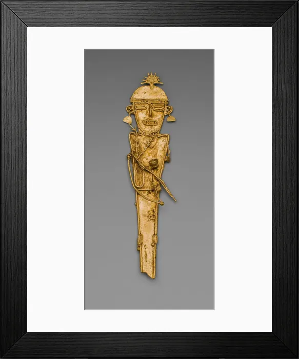 Framed Print : Figurine (Tunjo) of a Figure Holding Plants and Cup, Wearing a Crown, A. D. 1000 / 1500 Framed Print : Figurine (Tunjo) of a Figure Holding Plants and Cup, Wearing a Crown, A. D. 1000 / 1500