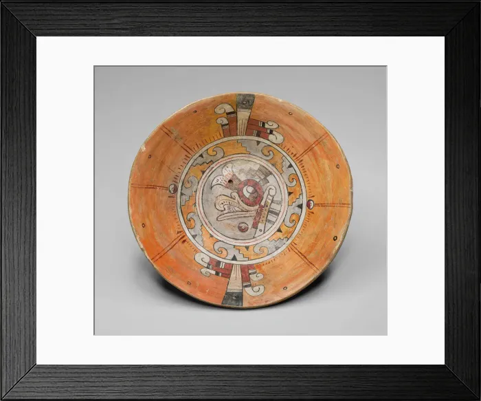 Framed Print : Tripod Bowl Depicting Head of Bird on its Interior Surface, A. D. 1200 / 1521 Framed Print : Tripod Bowl Depicting Head of Bird on its Interior Surface, A. D. 1200 / 1521