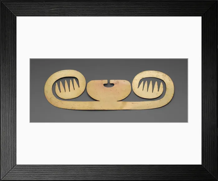 Framed Print : Nose Ornament with Lateral Extensions in Suggesting Whiskers, Wings, or Fish Barbels, A. D. 1000 / 1500 Creator: Unknown Framed Print : Nose Ornament with Lateral Extensions in Suggesting Whiskers, Wings, or Fish Barbels, A. D. 1000 / 1500 Creator: Unknown