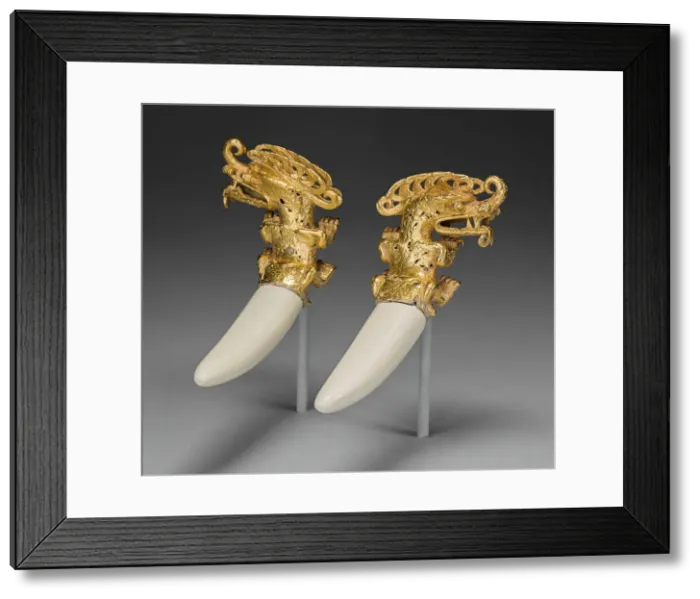 Framed Print : Double Pendant in the Form of a Mythical Saurian with Tusks, A. D. 800 / 1200 Framed Print : Double Pendant in the Form of a Mythical Saurian with Tusks, A. D. 800 / 1200