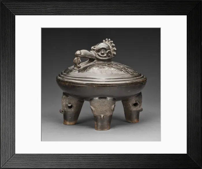 Framed Print : Covered Vessel with the Principal Bird and Peccary Heads, A. D. 200 / 300. Creator: Unknown Framed Print : Covered Vessel with the Principal Bird and Peccary Heads, A. D. 200 / 300. Creator: Unknown