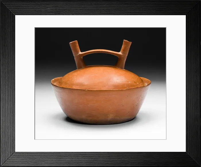 Framed Print : Double-Spouted Orangeware Bottle, 650 / 150 B. C. Creator: Unknown Framed Print : Double-Spouted Orangeware Bottle, 650 / 150 B. C. Creator: Unknown