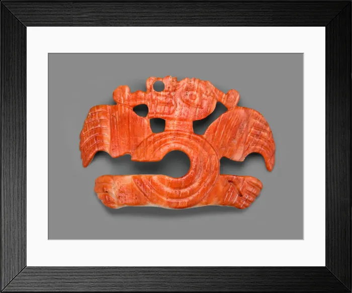 Framed Print : Nose Ornament in the Form of an Long-Nosed Saurian with C-shaped Body, A. D. 800 / 1200 Framed Print : Nose Ornament in the Form of an Long-Nosed Saurian with C-shaped Body, A. D. 800 / 1200