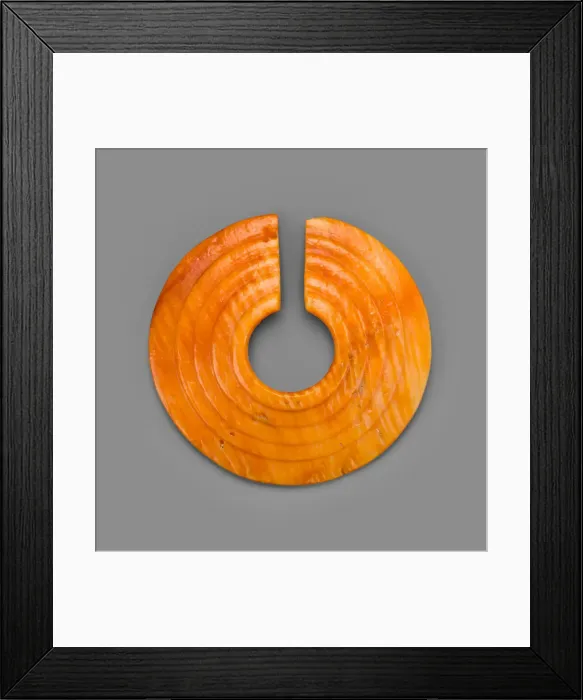 Framed Print : Circular Nose Ornament Incised with Concentric Bands, A. D. 800 / 1200. Creator: Unknown Framed Print : Circular Nose Ornament Incised with Concentric Bands, A. D. 800 / 1200. Creator: Unknown