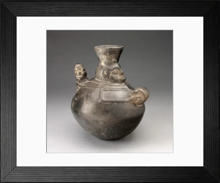 Framed Print : Jar in the Form of a Figure Holding a Drum and Carrying a Child, A. D. 1200 / 1450. Creator: Unknown Framed Print : Jar in the Form of a Figure Holding a Drum and Carrying a Child, A. D. 1200 / 1450. Creator: Unknown