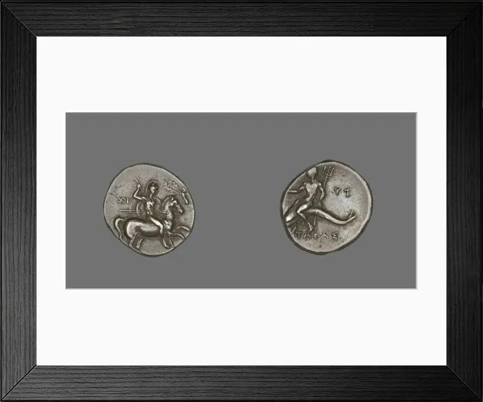 Framed Print : Stater (Coin) Depicting a Horseman, 334-302 BCE. Creator: Unknown Framed Print : Stater (Coin) Depicting a Horseman, 334-302 BCE. Creator: Unknown