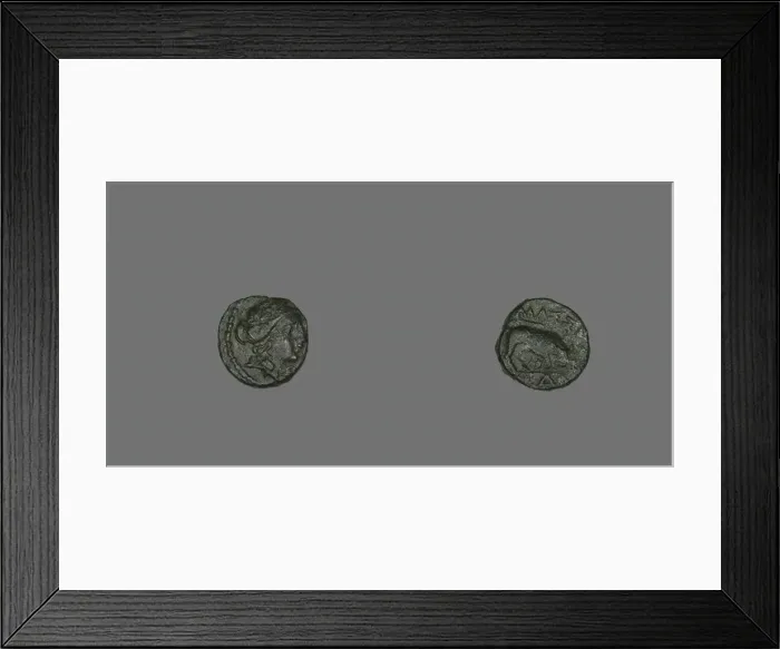 Framed Print : Coin Depicting the God Apollo, after 250 BCE. Creator: Unknown Framed Print : Coin Depicting the God Apollo, after 250 BCE. Creator: Unknown