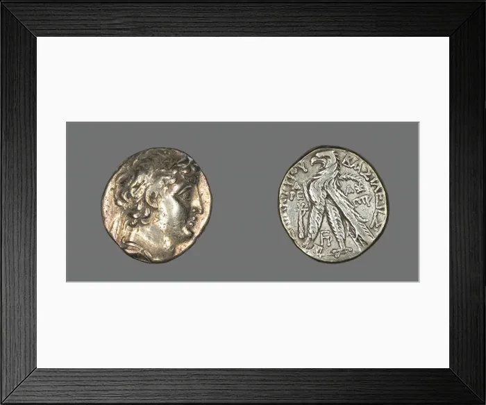 Framed Print : Tetradrachm (Coin) Portraying Demetrius II Nikator of Syria, 130-129 BCE Framed Print : Tetradrachm (Coin) Portraying Demetrius II Nikator of Syria, 130-129 BCE