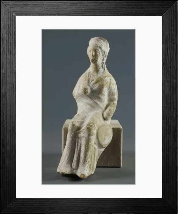 Framed Print : Statuette of a Seated Woman, 400-350 BCE. Creator: Unknown Framed Print : Statuette of a Seated Woman, 400-350 BCE. Creator: Unknown