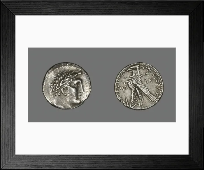 Framed Print : Shekel (Coin) Depicting the God Melkarth, 31-30 BC. Creator: Unknown Framed Print : Shekel (Coin) Depicting the God Melkarth, 31-30 BC. Creator: Unknown