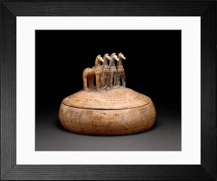Framed Print : Pyxis (Container for Personal Objects), 730-720 BCE. Creator: Unknown Framed Print : Pyxis (Container for Personal Objects), 730-720 BCE. Creator: Unknown