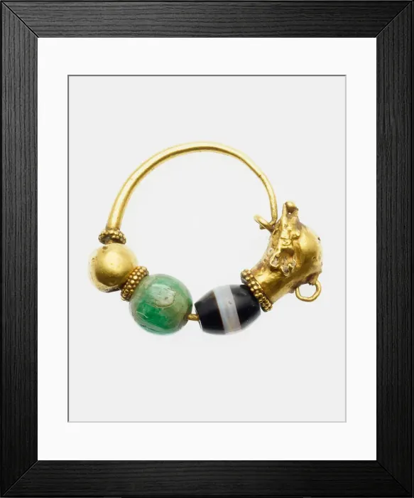 Framed Print : Earring with Dolphin Head Finial, 3rd-2nd century BCE. Creator: Unknown Framed Print : Earring with Dolphin Head Finial, 3rd-2nd century BCE. Creator: Unknown