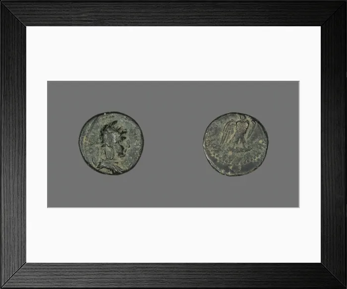 Framed Print : Coin Depicting the Head of a Man, 27 BCE-14 CE. Creator: Unknown Framed Print : Coin Depicting the Head of a Man, 27 BCE-14 CE. Creator: Unknown