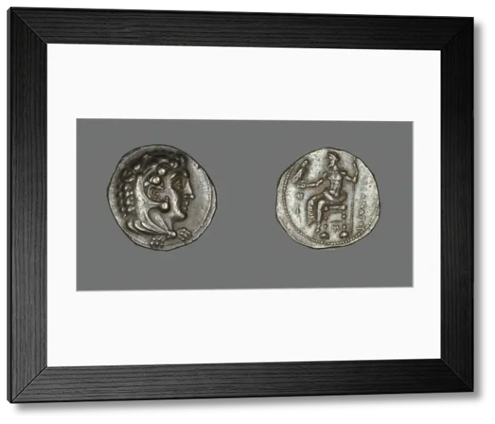 Framed Print : Tetradrachm (Coin) Portraying Alexander the Great Wearing the Head of the Nemean Framed Print : Tetradrachm (Coin) Portraying Alexander the Great Wearing the Head of the Nemean