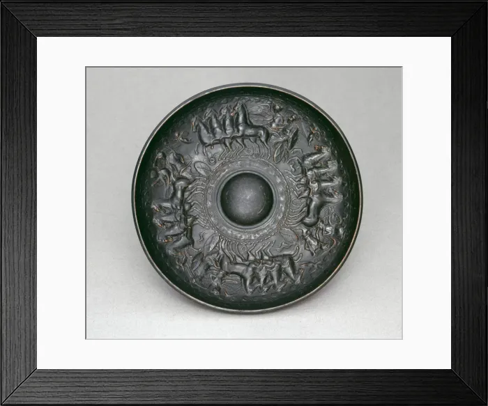 Framed Print : Phiale (Shallow Bowl for Pouring Ritual Libations), 300-250 BCE. Creator: Unknown Framed Print : Phiale (Shallow Bowl for Pouring Ritual Libations), 300-250 BCE. Creator: Unknown