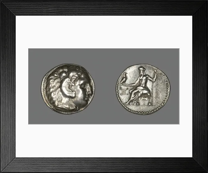 Framed Print : Tetradrachm (Coin) Portraying Alexander the Great, 336-323 BCE. Creator: Unknown Framed Print : Tetradrachm (Coin) Portraying Alexander the Great, 336-323 BCE. Creator: Unknown