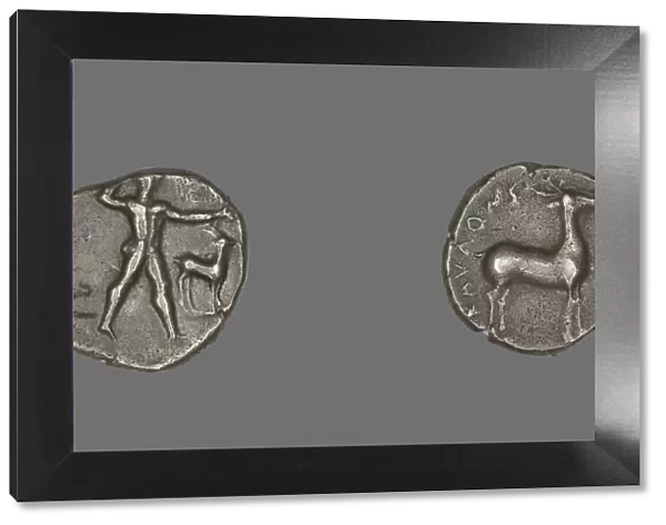 Stater (Coin) Depicting Caulos and Deer, 480-388 BCE. Creator: Unknown