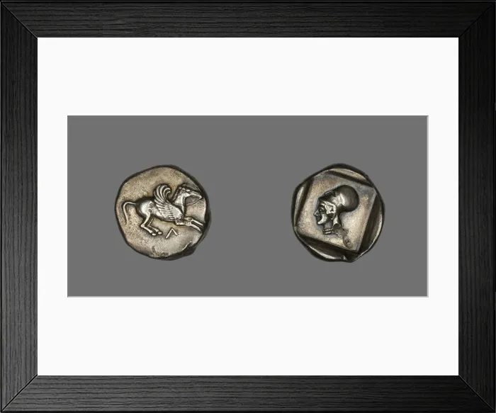 Framed Print : Coin Depicting Pegasus, about 500-450 BCE. Creator: Unknown Framed Print : Coin Depicting Pegasus, about 500-450 BCE. Creator: Unknown
