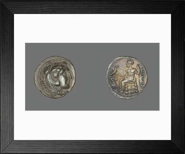 Framed Print : Tetradrachm (Coin) Portraying Alexander the Great, 336-323 BCE. Creator: Unknown Framed Print : Tetradrachm (Coin) Portraying Alexander the Great, 336-323 BCE. Creator: Unknown