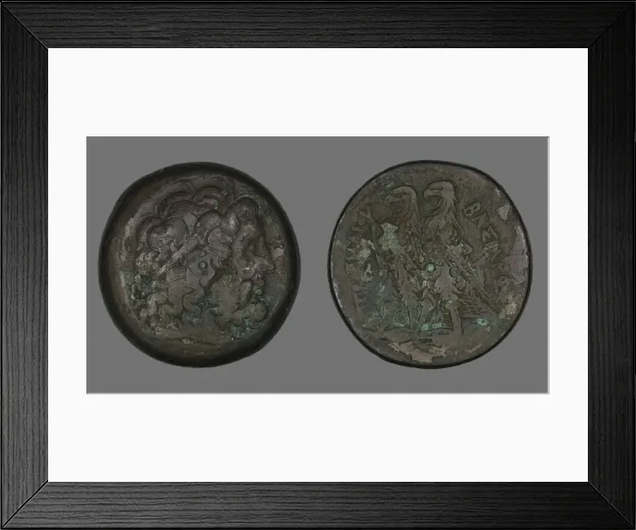 Framed Print : Coin Depicting the God Zeus, 261-247 BCE. Creator: Unknown Framed Print : Coin Depicting the God Zeus, 261-247 BCE. Creator: Unknown