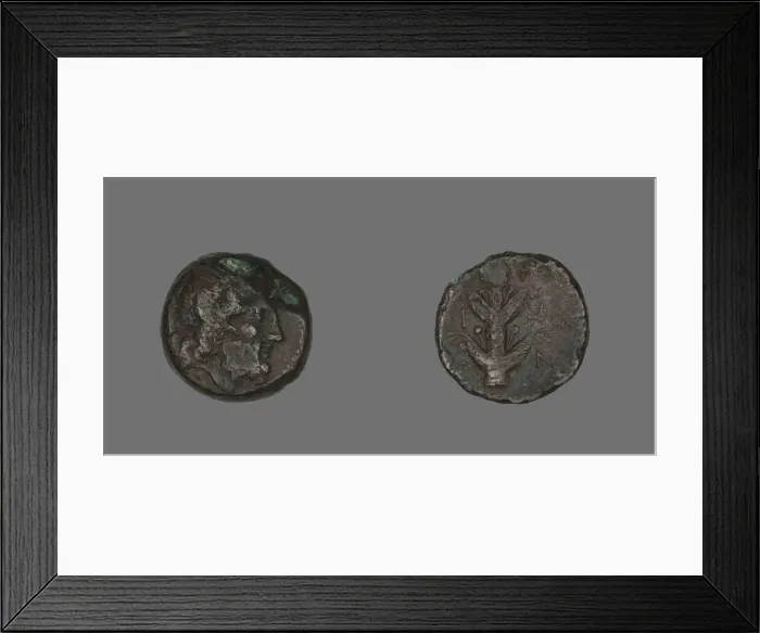 Framed Print : Coin Depicting the God Zeus Ammon, 247-221 BCE. Creator: Unknown Framed Print : Coin Depicting the God Zeus Ammon, 247-221 BCE. Creator: Unknown