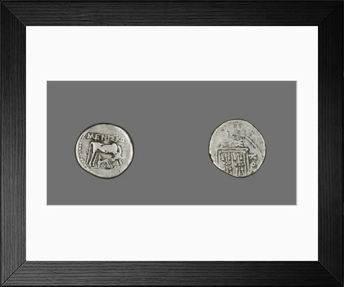 Framed Print : Coin Depicting Cow Suckling Calf, 229-100 BCE. Creator: Unknown Framed Print : Coin Depicting Cow Suckling Calf, 229-100 BCE. Creator: Unknown