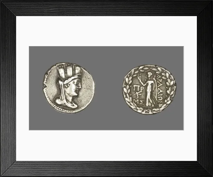 Framed Print : Tetradrachm (Coin) Depicting the Goddess Tyche, 80-79 BCE. Creator: Unknown Framed Print : Tetradrachm (Coin) Depicting the Goddess Tyche, 80-79 BCE. Creator: Unknown