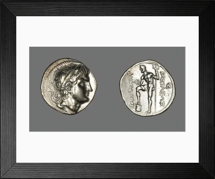 Framed Print : Tetradrachm (Coin) Portraying Demetrios I of Macedonia, 289-288 BCE. Creator: Unknown Framed Print : Tetradrachm (Coin) Portraying Demetrios I of Macedonia, 289-288 BCE. Creator: Unknown