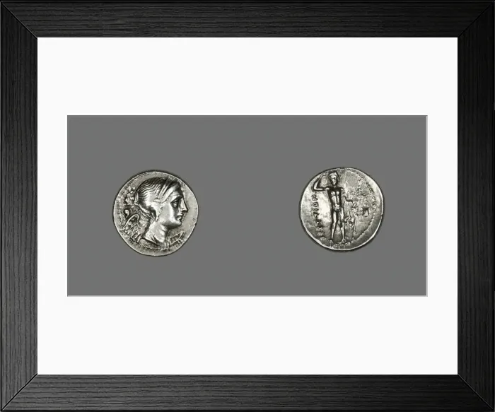 Framed Print : Drachm (Coin) Depicting the Goddess Nike, 216-203 BCE. Creator: Unknown Framed Print : Drachm (Coin) Depicting the Goddess Nike, 216-203 BCE. Creator: Unknown