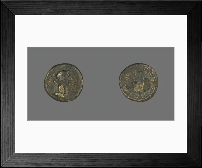 Framed Print : Coin Depicting Bust of Dionysos, 3rd century CE. Creator: Unknown Framed Print : Coin Depicting Bust of Dionysos, 3rd century CE. Creator: Unknown