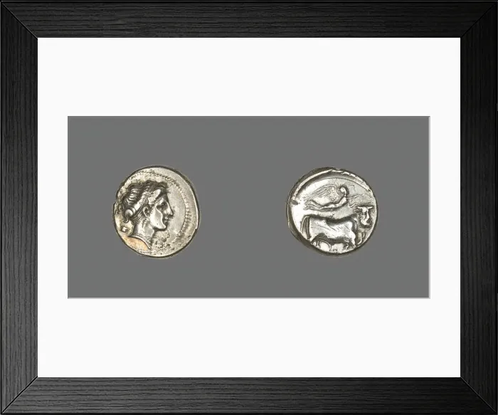 Framed Print : Stater Coin Depicting the Nymph Parthenope, 325-241 BCE. Creator: Unknown Framed Print : Stater Coin Depicting the Nymph Parthenope, 325-241 BCE. Creator: Unknown