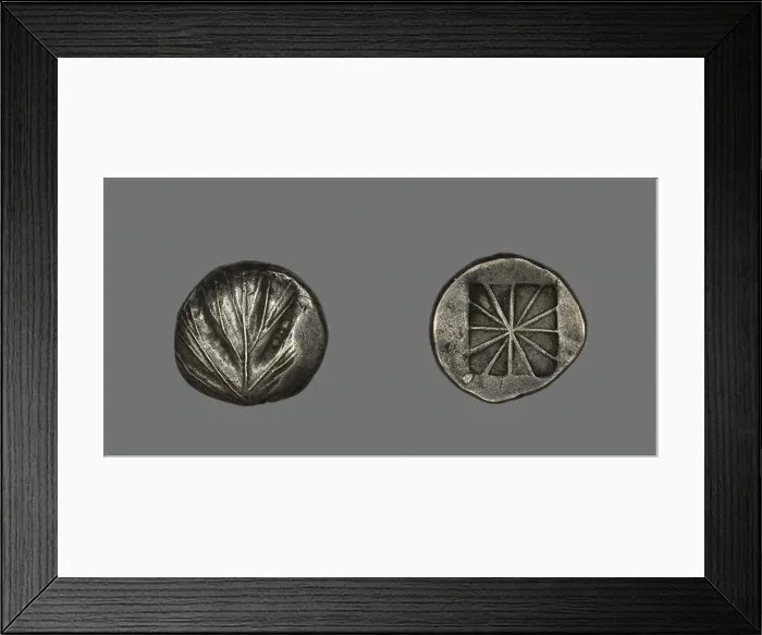 Framed Print : Didrachm (Coin) Depicting a Parsley Leaf, 520-490 BCE. Creator: Unknown Framed Print : Didrachm (Coin) Depicting a Parsley Leaf, 520-490 BCE. Creator: Unknown