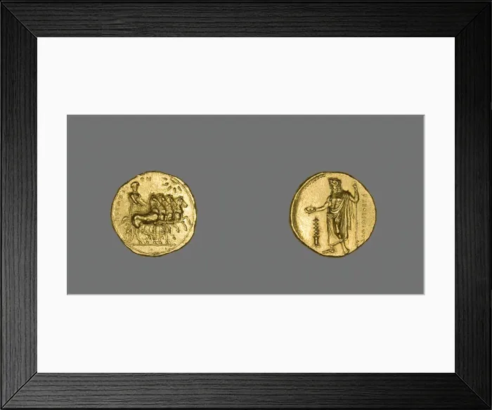 Framed Print : Stater (Coin) Depicting a Quadriga, 322-308 BCE. Creator: Unknown Framed Print : Stater (Coin) Depicting a Quadriga, 322-308 BCE. Creator: Unknown