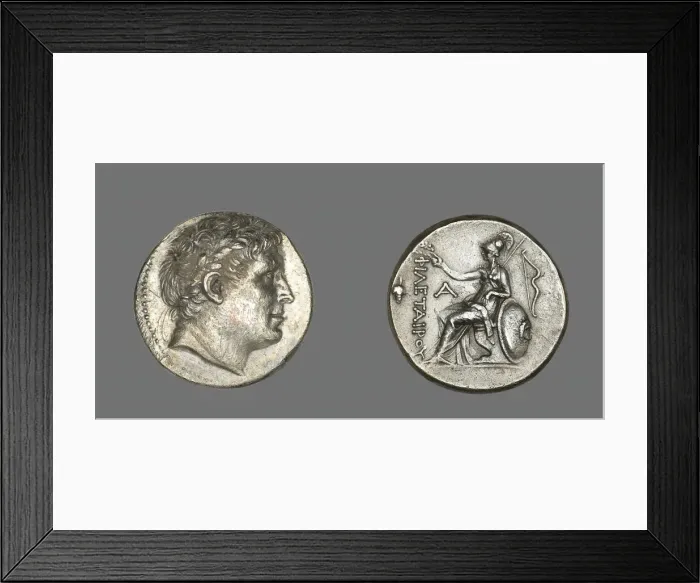 Framed Print : Tetradrachm (Coin) Portraying Philetairos of Pergamon, 241-197 BCE, Issued by Attalos I Framed Print : Tetradrachm (Coin) Portraying Philetairos of Pergamon, 241-197 BCE, Issued by Attalos I