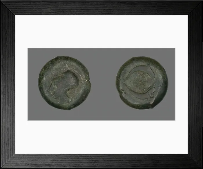Framed Print : Coin Depicting the Goddess Athena, 345-317 BCE. Creator: Unknown Framed Print : Coin Depicting the Goddess Athena, 345-317 BCE. Creator: Unknown