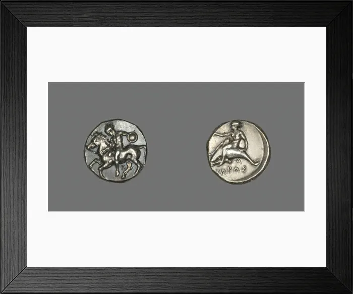 Framed Print : Stater (Coin) Depicting a Horseman, 380-345 BCE. Creator: Unknown Framed Print : Stater (Coin) Depicting a Horseman, 380-345 BCE. Creator: Unknown