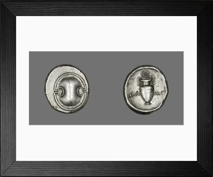 Framed Print : Stater (Coin) Depicting a Shield, 379-338 BCE. Creator: Unknown Framed Print : Stater (Coin) Depicting a Shield, 379-338 BCE. Creator: Unknown