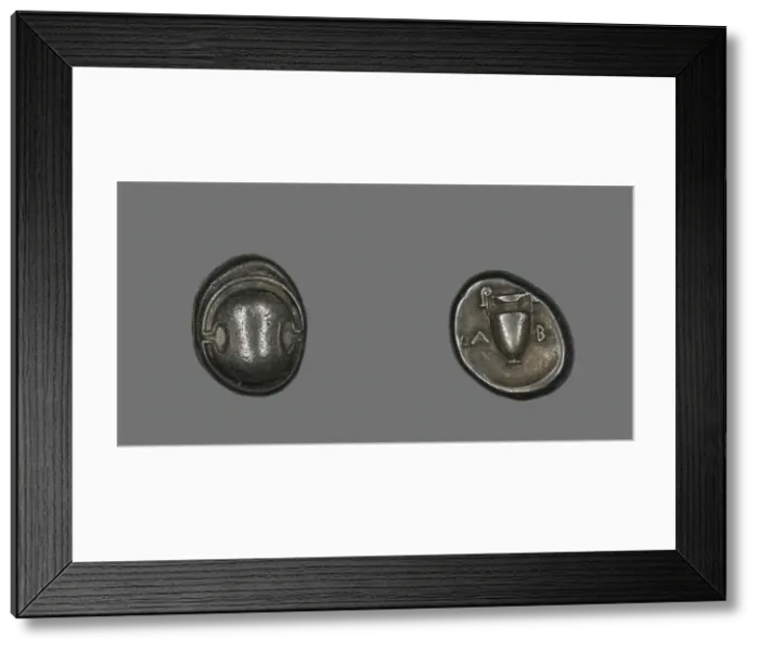Framed Print : Drachm (Coin) Depicting a Shield, 5th-4th century BCE. Creator: Unknown Framed Print : Drachm (Coin) Depicting a Shield, 5th-4th century BCE. Creator: Unknown