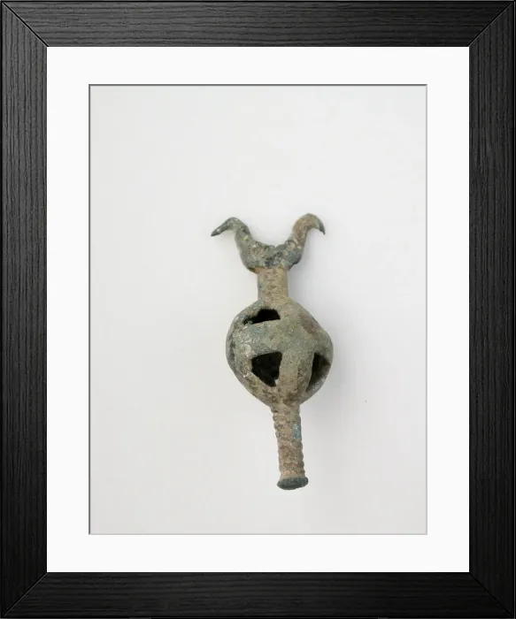 Framed Print : Double Birds on Openwork Sphere with Post, Geometric Period (800-600 BCE) Framed Print : Double Birds on Openwork Sphere with Post, Geometric Period (800-600 BCE)