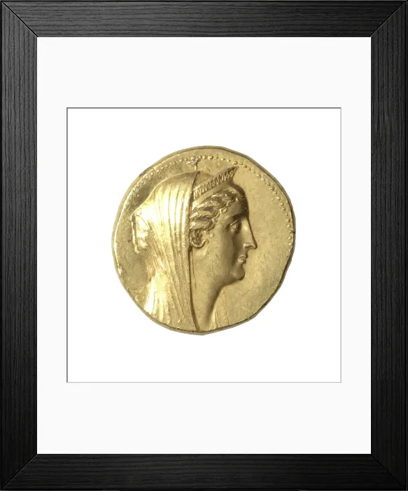 Framed Print : Octadrachm (Coin) Portraying Queen Arsinoe II, After 270 BCE Framed Print : Octadrachm (Coin) Portraying Queen Arsinoe II, After 270 BCE