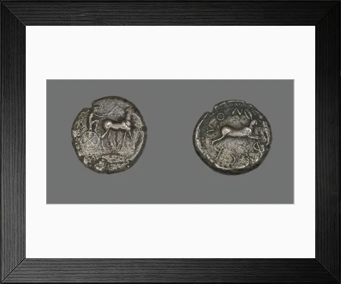 Framed Print : Tetradrachm (Coin) Depicting a Charioteer, 5th century BCE. Creator: Unknown Framed Print : Tetradrachm (Coin) Depicting a Charioteer, 5th century BCE. Creator: Unknown