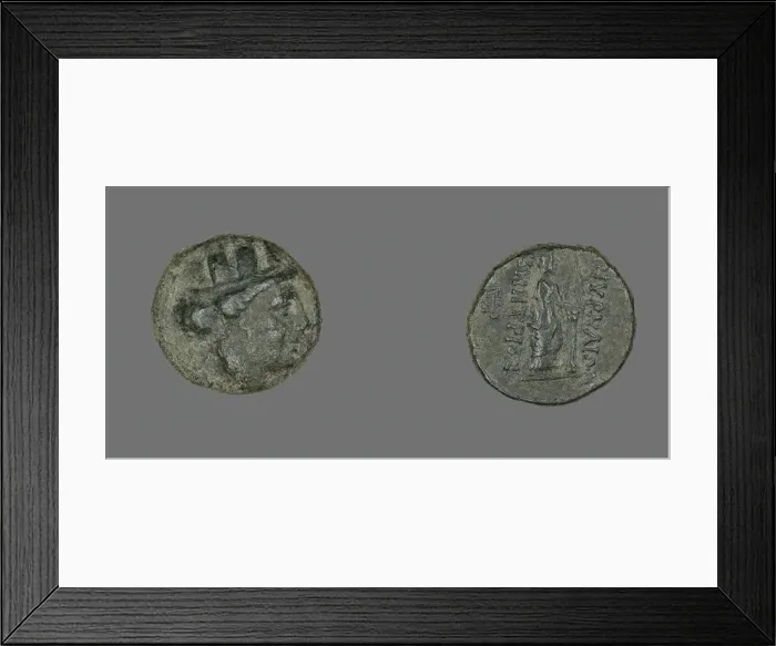 Framed Print : Coin Depicting the Goddess Kybele or Tyche, 2nd-1st century BCE. Creator: Unknown Framed Print : Coin Depicting the Goddess Kybele or Tyche, 2nd-1st century BCE. Creator: Unknown
